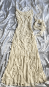 Sexy Sheath Straps Chiffon champagne Long Prom Dresses